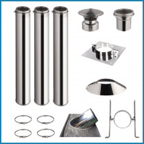 3m Canna fumaria interna INOX Doppia Parete kit - Ø 130-150-180-200MM - PB