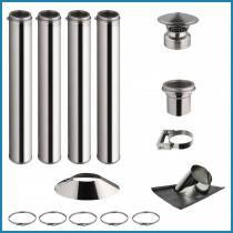 4m Canna fumaria interna INOX Doppia Parete kit - Ø 130-150-180-200MM - Pb