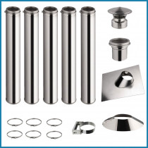 5m Canna fumaria interna INOX Doppia Parete kit - Ø 130-150-180-200MM - AL