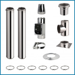 3,2m Canna fumaria esterna INOX Doppia Parete kit