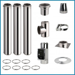 4,2m Canna fumaria esterna INOX Doppia Parete kit