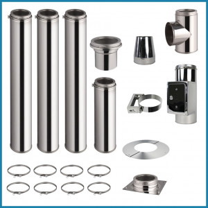 4,7m Canna fumaria esterna INOX Doppia Parete kit